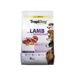 TropiDog Premium – małe rasy z jagnięciną i ryżem 8KG